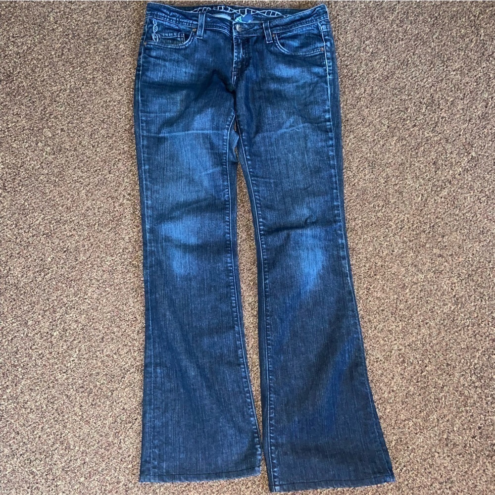 Denim republic, sturdy men’s jeans with a really cool wash. Durable and sporty.